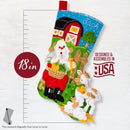 Bucilla Felt Stocking Applique Kit 18" Long Harvest Time Santa*