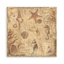 Stamperia Polyester Fabric 12"x 12" 4/Pkg - Sea Land