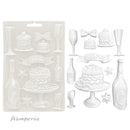 Stamperia Soft Maxi Mould A5 - Masquerade - Flute and Cakes