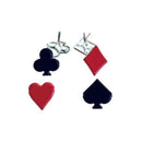 Pair of brads with playing card suits on a white background