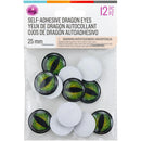 CousinDIY Dragon Adhesive Wiggle Eyes 25mm 12/Pkg Green