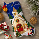 Bucilla Felt Stocking Applique Kit 18" Long Yuletide Chapel