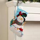 Bucilla Felt Stocking Applique Kit 18" Long Frosty And Bright
