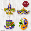Bucilla Felt Ornaments Applique Kit Set Of 4 Mardi Gras
