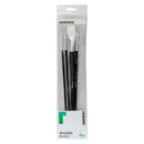 Reeves Acrylic Brushes Long Handle Set of 4 - No. 1" Flat; No. 1 Liner; No. 4 Round; No. 8 Flat*