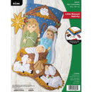 Bucilla Little Blessed Nativity felt Christmas stocking kit with Mary, Joseph, Baby Jesus, lambs and Bethlehem star