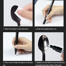 Step-by-step guide on using a chrome marker with close-up shots of hands and objects.