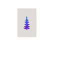 White towel with a purple tree design on a white background
