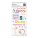 American Crafts Hello Little Girl Thickers Stickers w/ Gold Foil 50/Pkg - Phrase