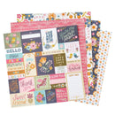 Pink Paislee Double-Sided Paper Pad w/Gold Foil 12"x 12" 24/Pkg - Joyful Notes*