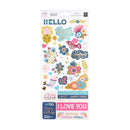 Pink Paislee Joyful Notes Cardstock Stickers w/Gold Foil 80/Pkg*