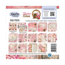 Packaging of 3Quarter Designs Shutter Glam 8x8 paper pack with various design samples.