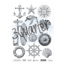 Collection of nautical-themed design elements on a white background