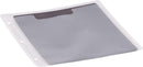 Ceiling light fixture with a white frame and gray diffuser on a white background