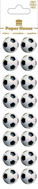 Product image of paper house soccer ball stickers featuring classic black-and-white soccer ball stickers.