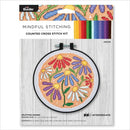 Bucilla - Mindful Counted Cross Stitch Kit Uplifting Daisies 6" Round