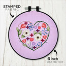 Bucilla - Mindful Stamped Embroidery Kit Peaceful Floral 6" Round