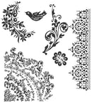 Tim Holtz Cling Rubber Stamps Floral Tattoo