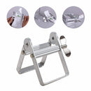 Metallic kitchen tool with three close-up insets on a white background