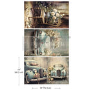 Prima Re-Design Decoupage Decor Tissue Paper Retro Rose Ride*