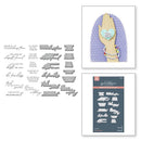 Spellbinders Press Plate & Die Set From Beads Of Friendship Bestie Sentiments*