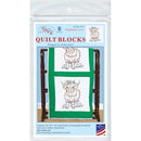 Jack Dempsey Stamped White Quilt Blocks 18"X18" 6/Pkg Highland Cow*