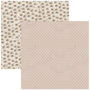 Two pieces of patterned paper, one with a floral design and the other with a geometric pattern.