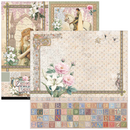 Collection of vintage-style paper sheets with floral designs, text, and decorative elements.
