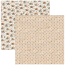 Two sheets of patterned paper with different designs on a white background