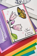 Sizzix A5 Cosmopolitan Clear Stamp Set With Stencil By Stacey Park - Farfalllina*