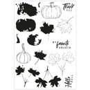 Sizxix A5 Clear Stamps With Framelits Die By 49 And Market - Pencil Line Harvest*