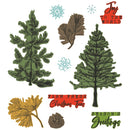 Sizzix A5 Clear Stamps With Framelits Die By 49 And Market - Pine Holidays*