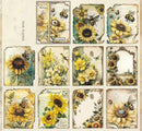 Poppy Crafts Burnt Edge Scrap Paper Pack - Yellow Flora & Fauna