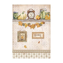 Stamperia Rice Paper Sheet A4 - Golden Harmony - Clock And Pumpkins*