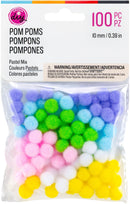 CousinDIY Pom-Pom 10mm 100/Pkg Pastel Mix