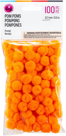 CousinDIY Pom-Pom 0.5" 100/Pkg Orange Mix