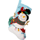 Bucilla Felt Stocking Applique Kit 18" Long Frosty And Bright