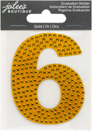 Gold rhinestone number 6 sticker embellishment by Jolee's Boutique