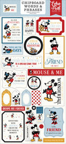 Echo Park Mouse & Me chipboard words and phrases with quotes, tags and vintage character designs