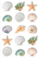 Product image of paper house beach shells pop-up stickers featuring beach shell pop-up stickers with starfish, coral and sea shells.