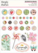 Simple Stories Pink Lemonade Decorative Brads & Chipboard Pieces