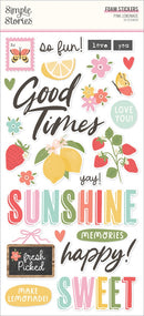 Simple Stories Foam Stickers Pink Lemondade