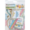 49 And Market Glimmer & Glee ephemera and frames with pastel frames, balloons and decorative embellishments