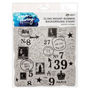 Simon Hurley create. – Postal Collage Cling Rubber Background Stamp