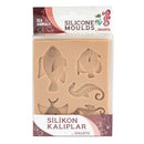 SMARTA Sea Animals silicone mould with fish and seahorse designs for clay resin ocean and mixed media crafts