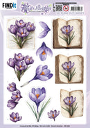 Find It Trading Berrie's Beauties First Blossoms Blooming 3D push-out sheet with purple crocuses and vintage open books