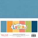 Cat Lover coordinating solids paper pack with textured cardstock in blue coral yellow green and navy colours