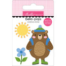3D bear Bella Pops sticker with backpack sunshine and flower