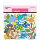 Adventure icon ephemera with woodland animals camera and camping motifs