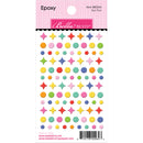 Colourful epoxy shapes in pink yellow mint blue and orange